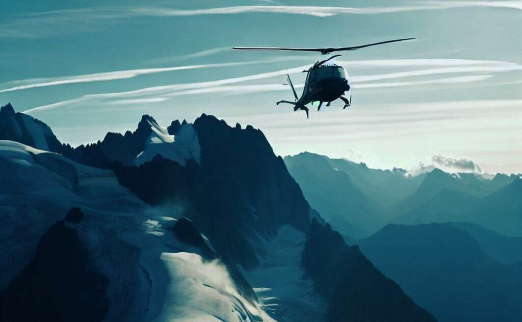 mont blanc hélicoptère